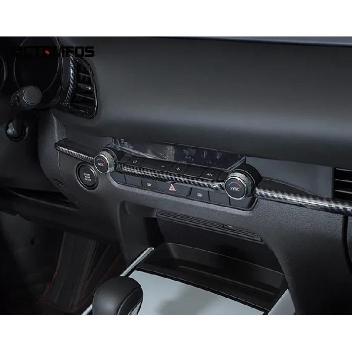 Accessories For Mazda CX-30 CX30     2024 Carbon Fiber Interior Center Console Dashboard Panel Strip Cover Trim