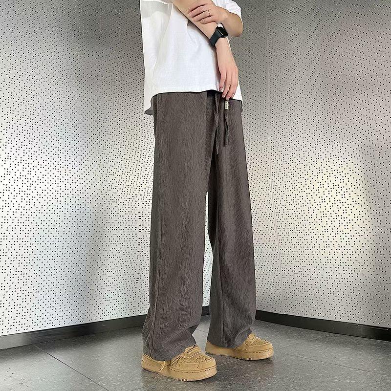 Solid Color Pants Men's Summer Straight Loose Trend American High Street Ins Tide Brand Drape Wide Leg Casual Trousers