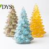 Xmas Tabletop Figurine Resin Christmas Tree Figurine, Crystal Desktop Ornament, Creative Gift Miniature Holiday Decoration for Home Office,