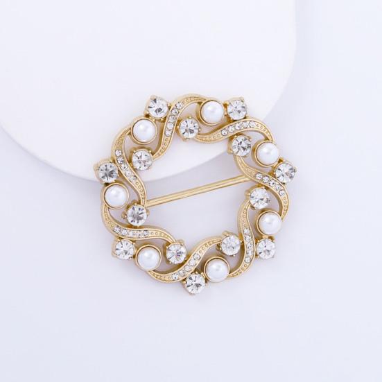 Rhinestone Scarf Ring Artificial Pearl Silk Scarf Clip Elegant Scarf Holder Ring for Women