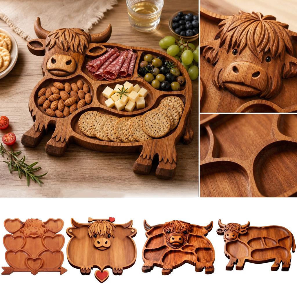 Cow Shaped Charcuterie Board for and Meat Serving Platter