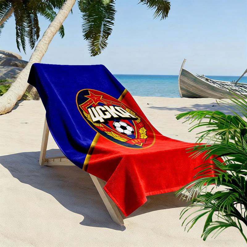 CSKA Moscow Logo Print Beach Towel, Large Soft Quick Dry Towel for Beach Camping Swimming