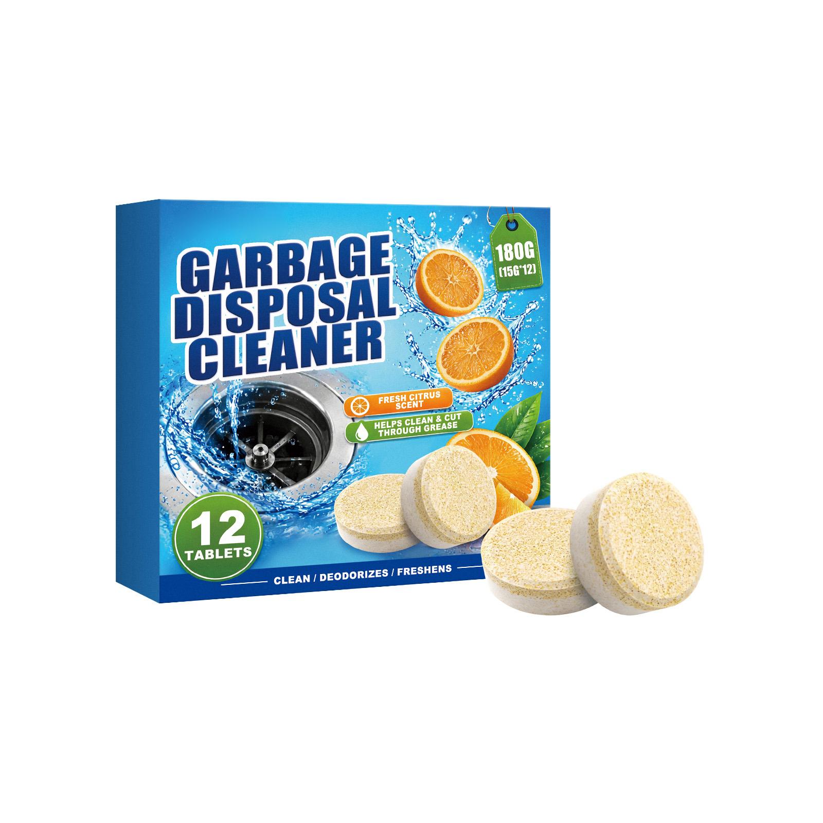 Garbage Disposal Cleaner Tablets 12 Pack Fresh Citrus Scent Dishwasher Safe Biodegradable Cleaning Tablets for Kitchen Sink Drain Maintenance One Size синий