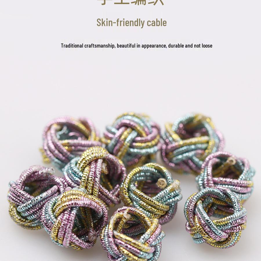 Golden Pineapple Knot Necklace with DIY Spacer Beads and Braided Cord