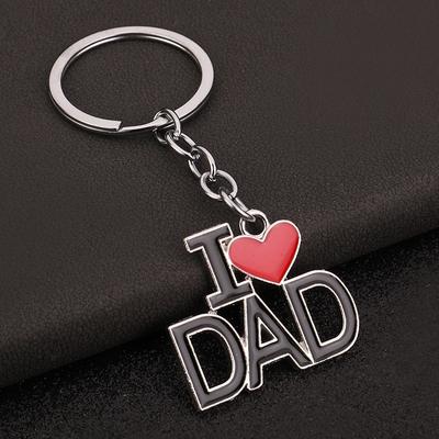 Dopisy I Love Mom&Dad&Tapa&Mama Klíčenka ve tvaru srdce Osobnost Unisex kovový přívěsek na klíče pro rodiče Dárkové sady šperků