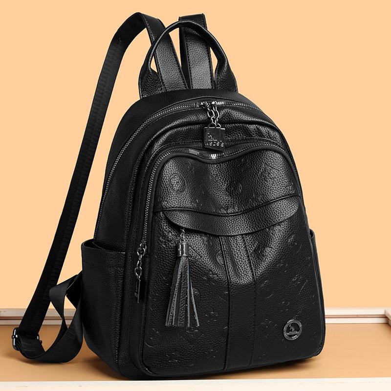 Schoolbag Premium Textured Women's Backpack 1011 New Fashion Versatile Portable Shoulder Bag Exquisite Light Luxury Backpack Women's Bag