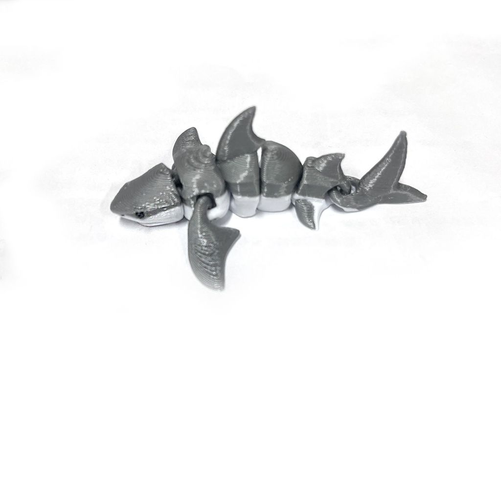 3D Printed Articulated Hyper-Realistic Whale Shark: Children s Educational Toy Home Decor Ornament White Shark-7.5CM