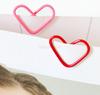 100pcs Pink colored peach heart bookmark DIY handmade heart-shaped paper clip paperclip information buckle