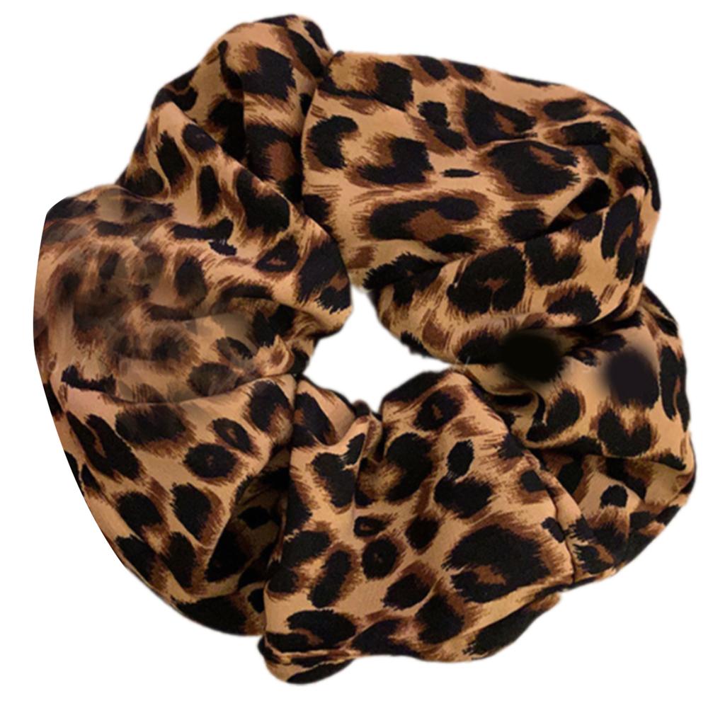 Feminine Elastic Hair Scrunchy with Unique Leopard Print Hairband Styling Hairpieces Large Hair Accessories for Women