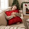 3D Plush Christmas Pillow Cover Embroidered Christmas Tree Pillow Cover Sofa Cushion Cover  Home