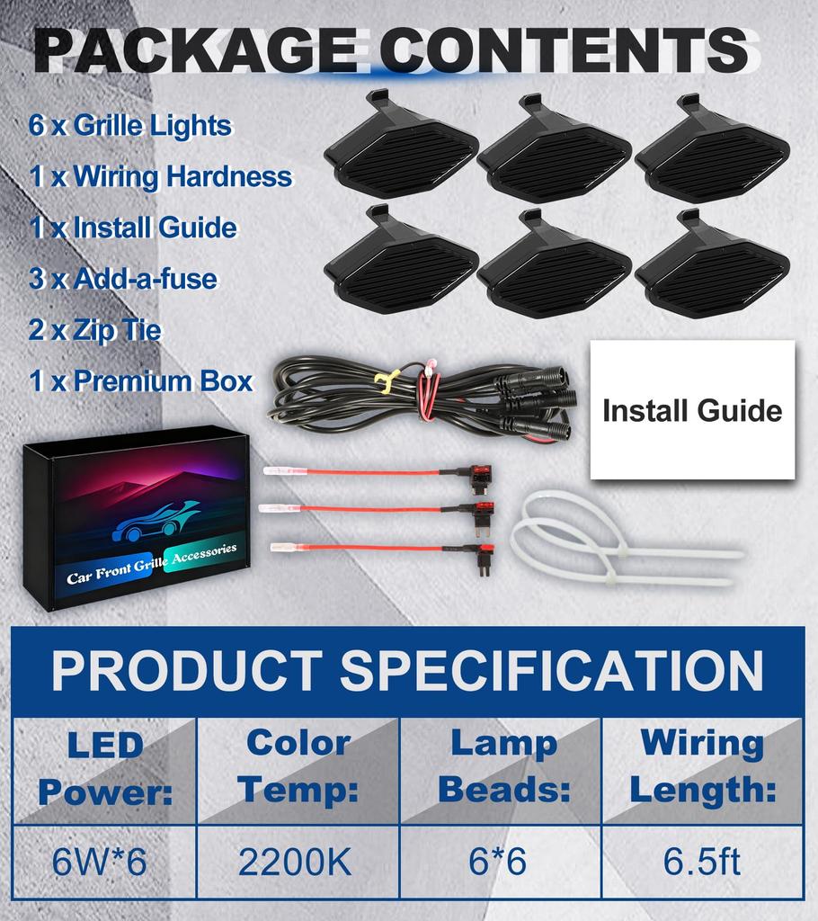 LED Grill Light for Toyota FJ Cruiser 2007 2008-2014 Front