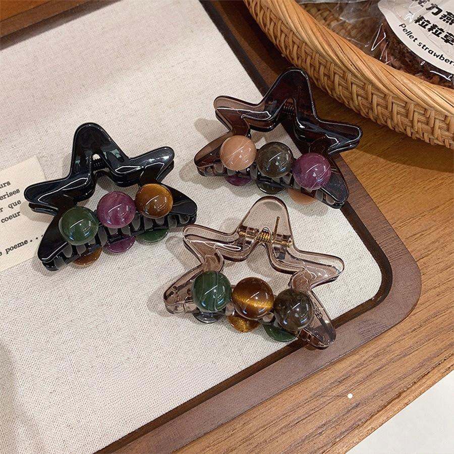 Elegant High Ponytail Hair Clip Sweet Five-pointed Star Hair Clip Fashionable Updo Hairpin, Shark Clip To Secure The Back of The Head