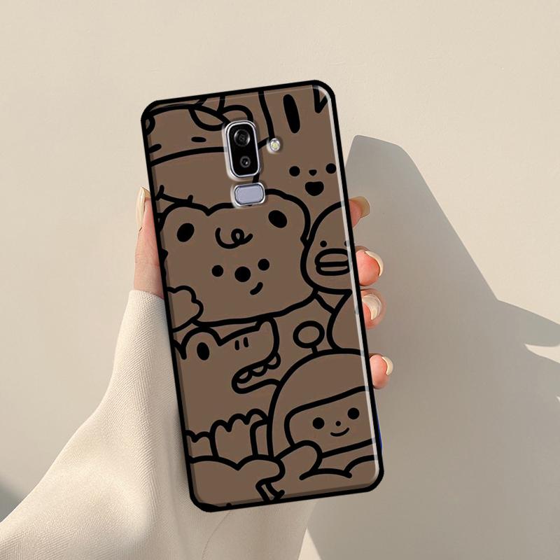 

Чехол с коричневым мультяшным милым медведем для Samsung Galaxy J3 J5 J7 2017 A3 A5 J1 2016 J4 J6 Plus A6 A7 A8 A9 J8 2018 Coque J3 2017 - J330