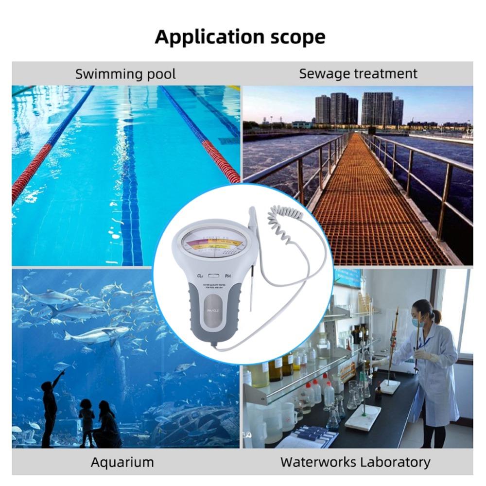White Water Quality Tester 2-in-1 PH Level Meter Durable Pool Water Tester