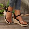 Summer 2025 muffin cross transparent belt sandals new women's European and American large size platform Roman sandals
