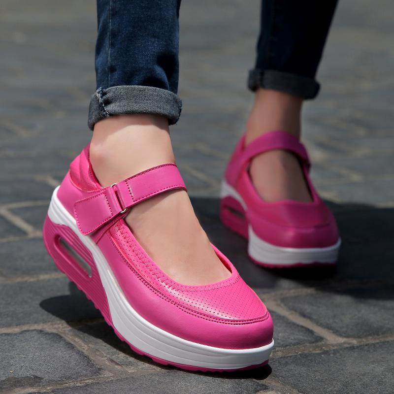 2024 Spring/Summer Women's Air Cushion Nurse Shoes - White Thick Sole Rocker & Sports Shoes