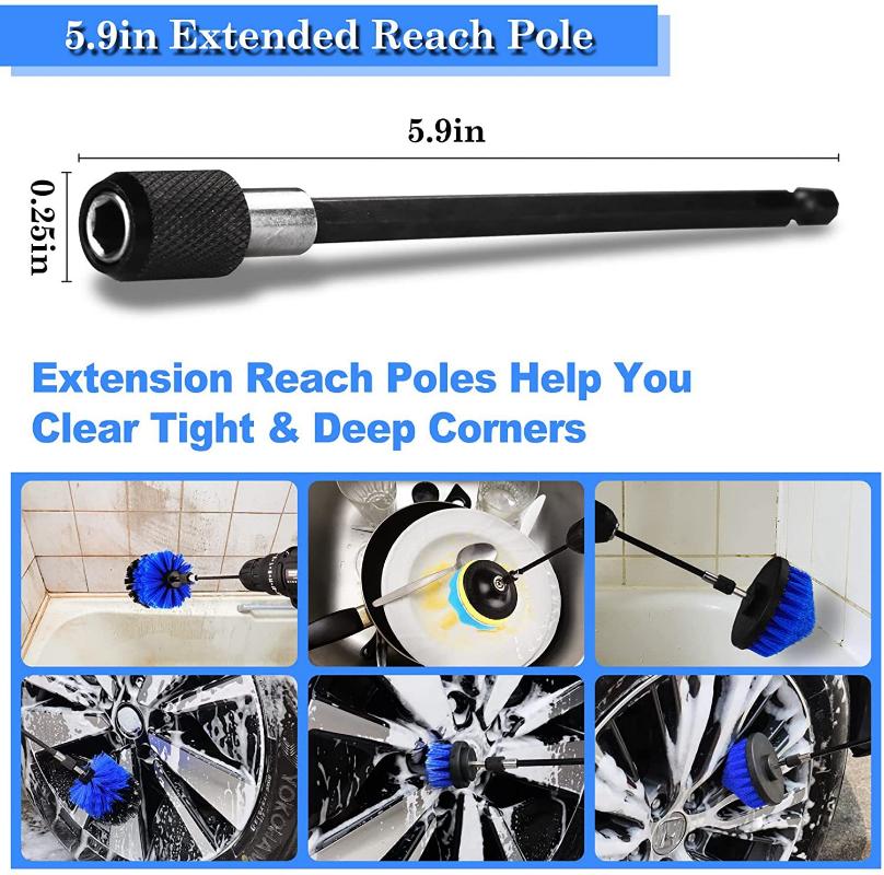 Reinigungsbürste für elektrische Bohrmaschinen, Badezimmeroberflächen, Badewanne, Dusche, Fliesen und Fugenmörtel, Allzweck-Reinigungsset für Power Scrubber