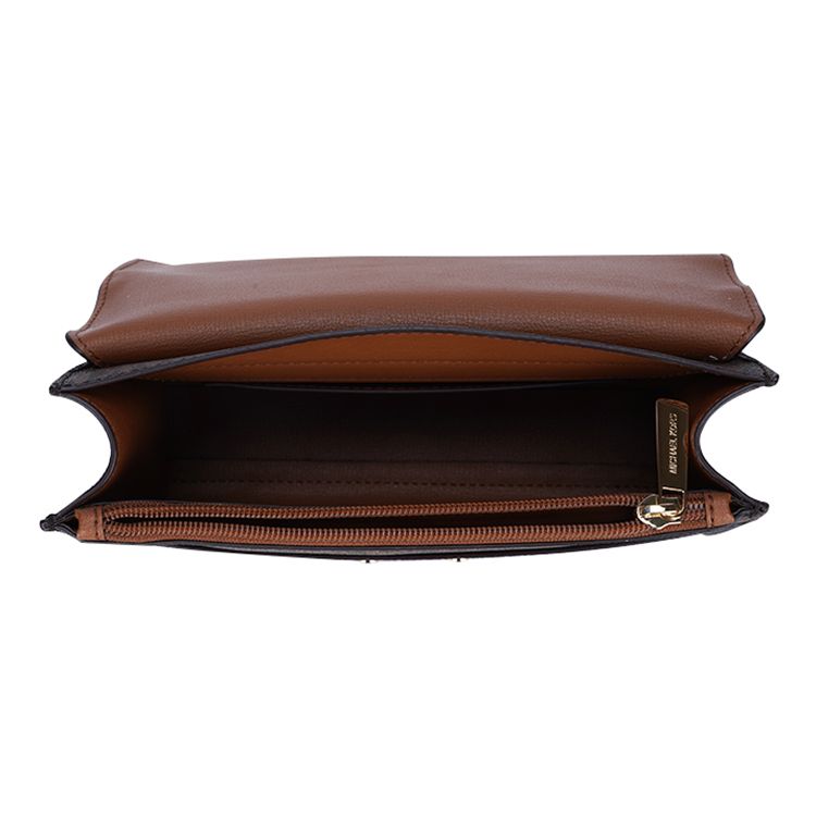 Michael Kors MK Rose Chain Logo Flap Leather Shoulder Bag Medium Women Shoulder Bag Dark-Brown 35T0GXOL2B-200