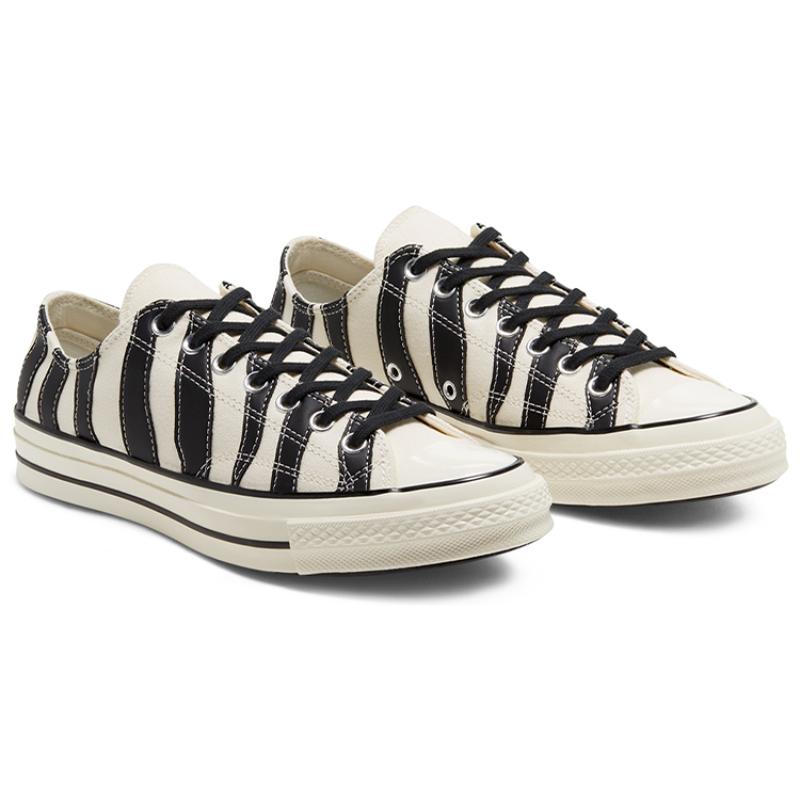 Converse Chuck 70 1970s Casual Low-Top Espadrilles Unisex Black and White Zebra Stripes