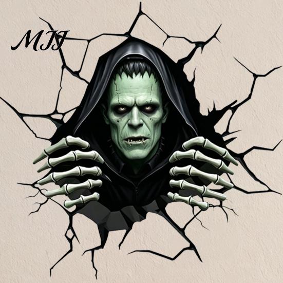 Bedroom Spooky Wall Stickers Halloween Stickers, Self Adhesive Vinyl Decals, Waterproof Removable Decals for Party Home Store Decor Peel And Stick