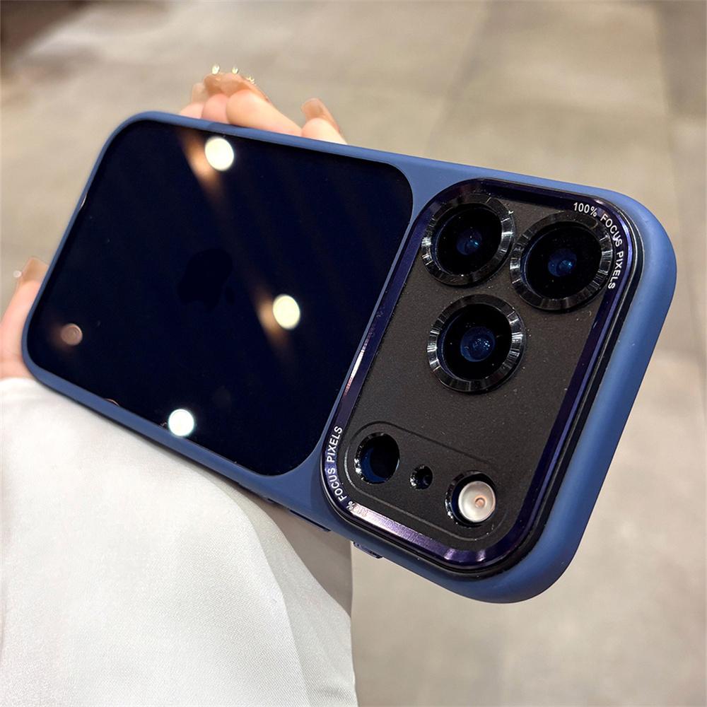 Luxury Frosted Frame Armor Transparent Phone Case For iPhone 17 16 15 14 Pro Max Matte Metal Lens Protection Acrylic Back Cover
