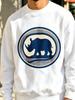 1pc Sweatshirt for Men, Casual Streetwear Style, Blue Rhino Graphic Print Design