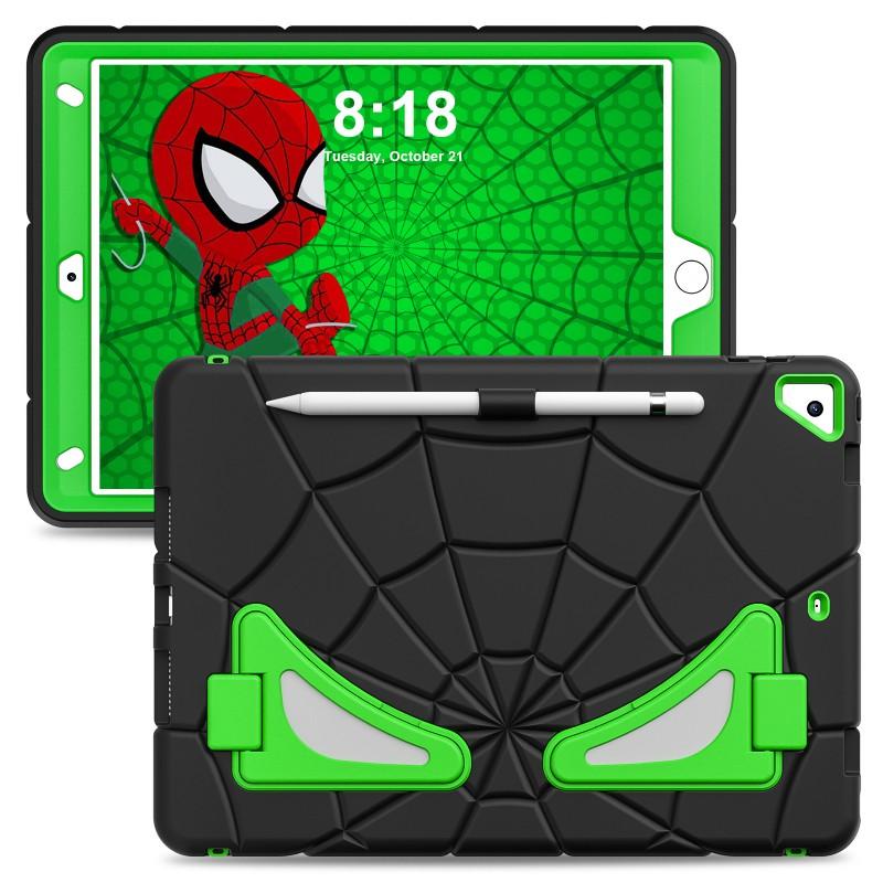 Spider-Man Cartoon Stand Case IPad 10.2 Inch 5th 6th 7th Gen Shockproof Silicone Cover With Sleep Wake Function