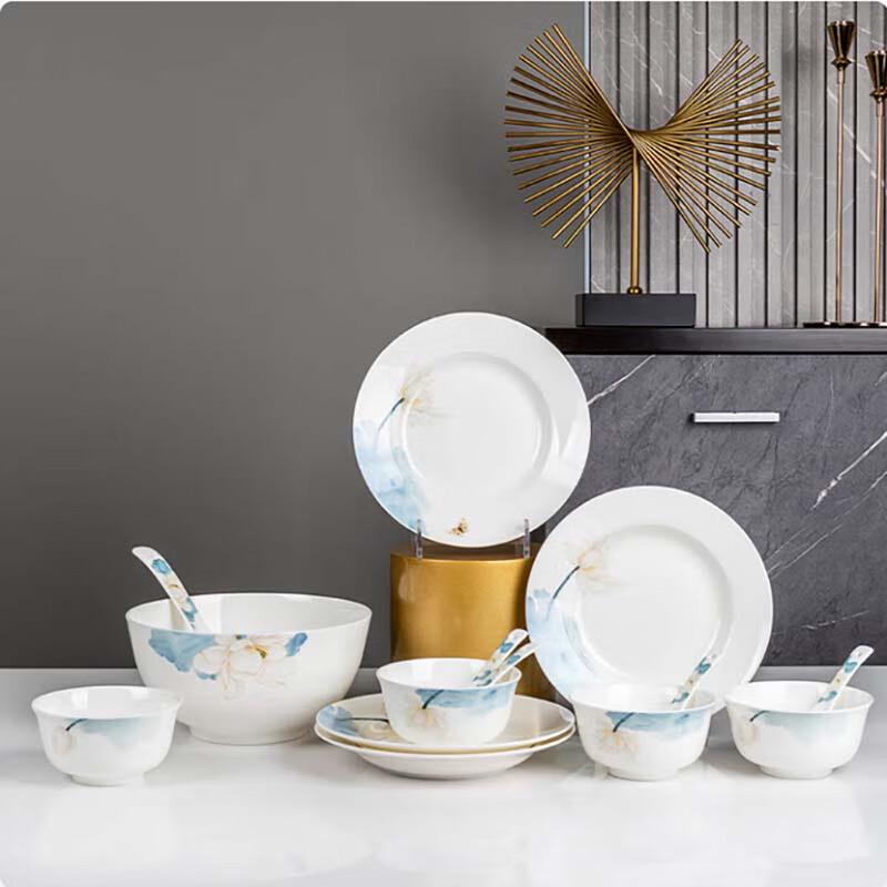Tang Hui Junzi Zhi Yun 14-Piece Enamel Dinnerware Set