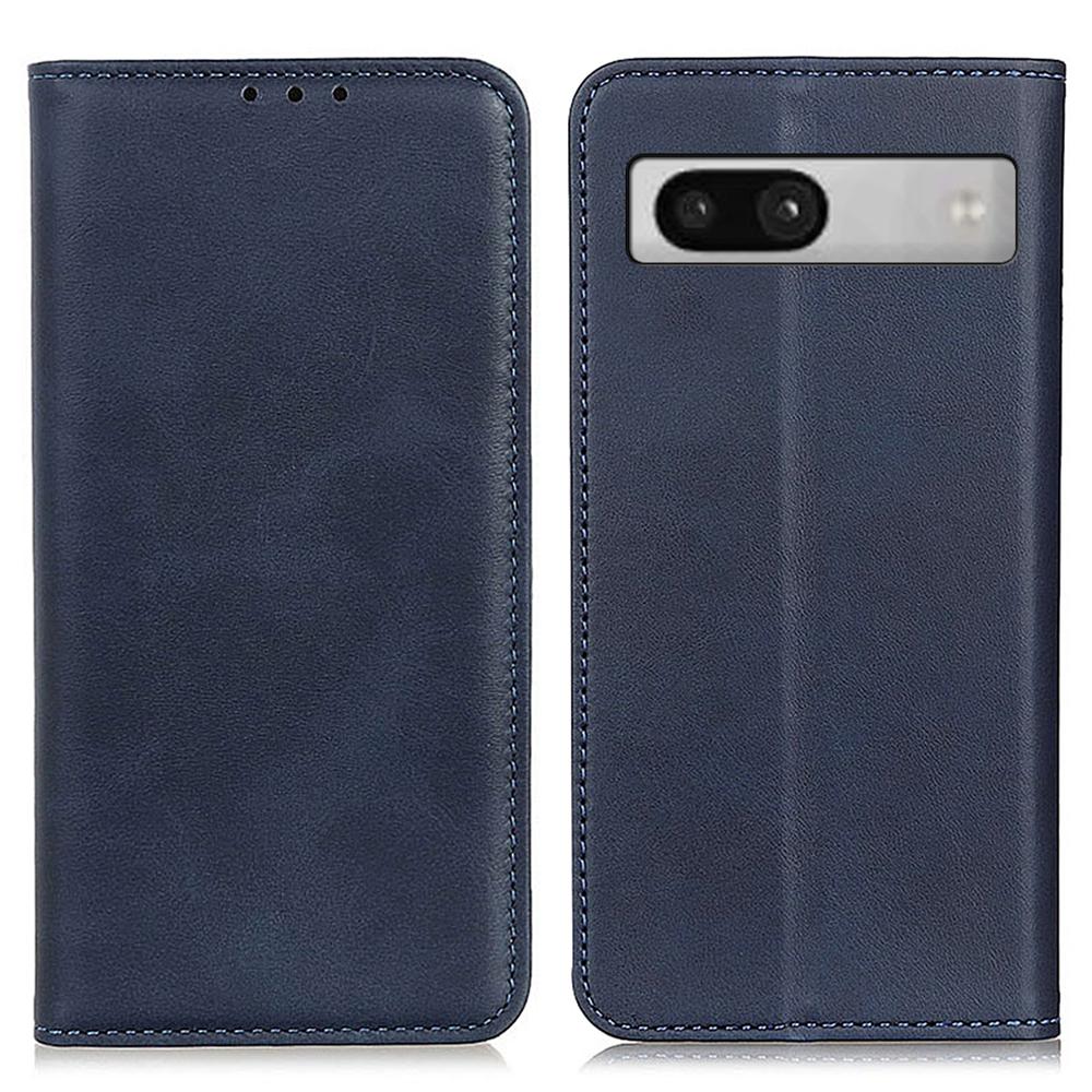 Split Leather Cell Phone Case for Google Pixel 7a,Wallet Stand Shockproof Phone Cover