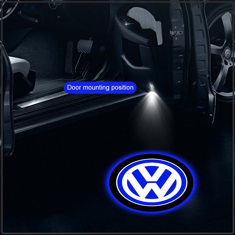 2 ks/Sada LED Logo Znak na Dveře Auta Vítecí Světlo Pro Volkswagen Santana GTI Rline Polo Golf Passat B5 B6 Touran Magotan Scirocco Lavida