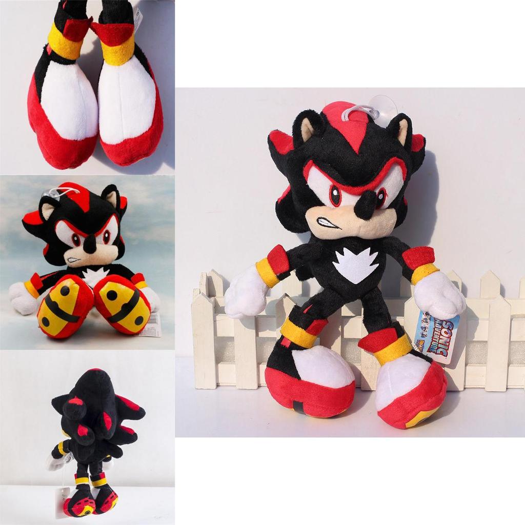 Hochwertige Sonic The Hedgehog Plüschpuppe Shadow Sonic Kuscheltier 10 Zoll Schwarz Geschenk