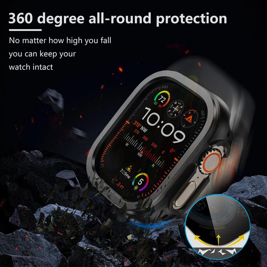 Lega di Alluminio Metallo + Custodia in TPU Per Apple Watch Ultra 1/2/3 49mm Telaio Paraurti Scocca Protettiva per Apple Watch Serie 11 10 9 8 7 6 5 46mm 42 45 41mm