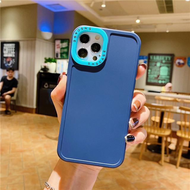 2 In 1 Lens Frame Silicone Phone Case For Iphone 13 12 11 14pro Max Xr Xs Max X 14pro 13 12 Shockproof Soft Candy Color Cover