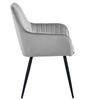 SOLDEN chair - silver-gray velvet / black legs x 1