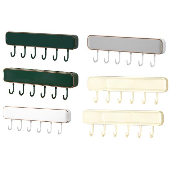 Wandmontierter Messerhalter mit Haken Bohrlos Küchenorganizer für Messer Utensilien Platzsparend Belüftet Rostfrei Multifunktionales Lagerregal