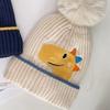 Cappellino invernale per neonato berretto a forma di orso coreano cappello invernale in lana a maglia per bambini berretto tinta unita cappello invernale per neonato con paraorecchie