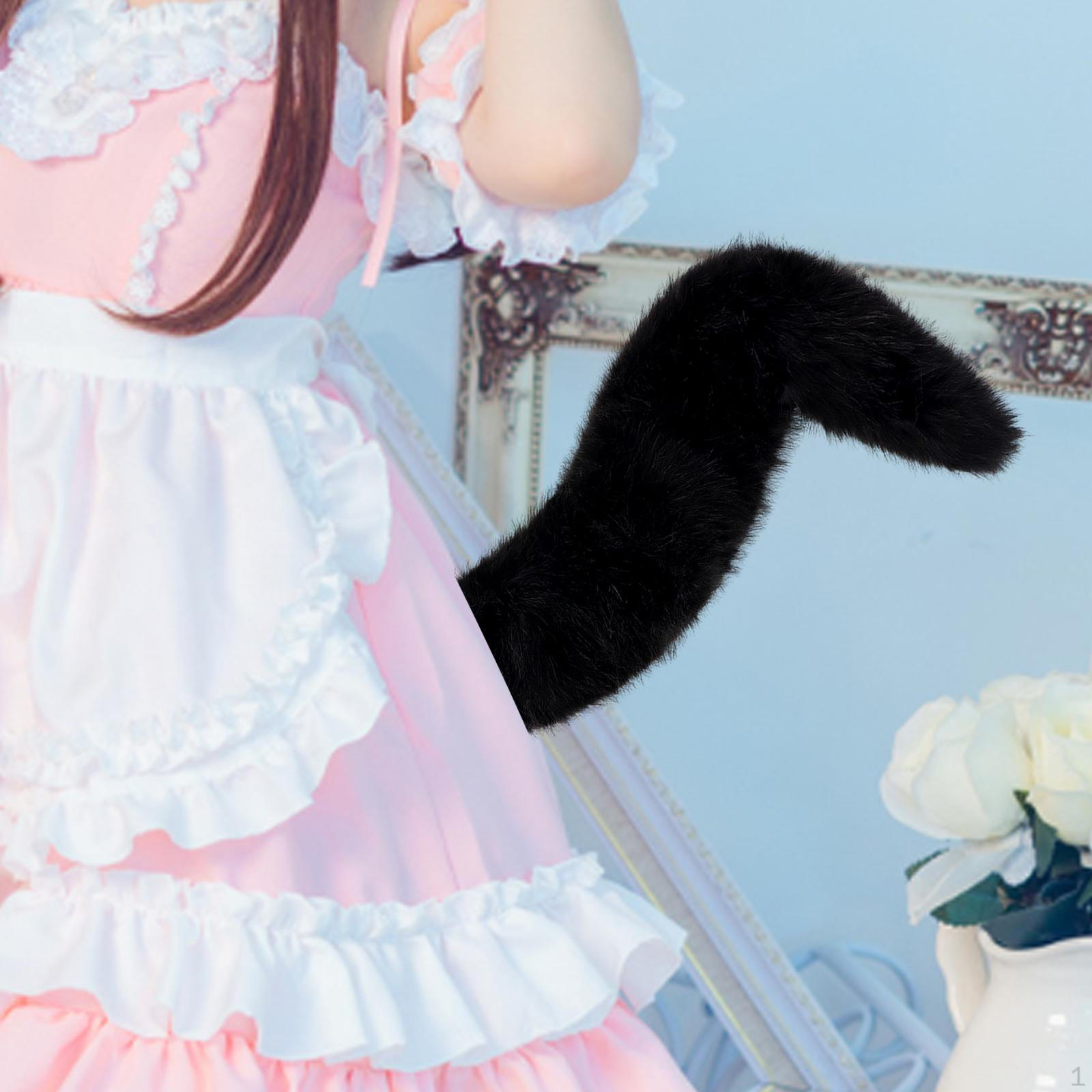 

Костюм аниме, платье с хвостом, необычное декоративное косплей-животное для детей и взрослых чёрный