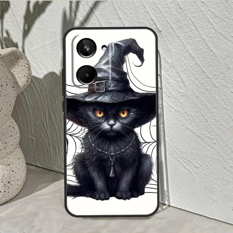 Witch Black Cat For Realme C55 C53 C67 C75 C71 C61 C33 C63 C51 C65 10 11 12 13 14 Pro Plus GT7 15 Pro Case
