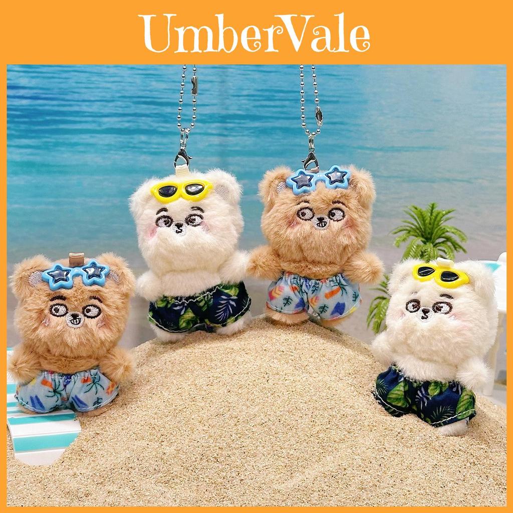 Bear Go Sea Plush Keychain Pair With Beach Pants Design For Students And Gift Giving