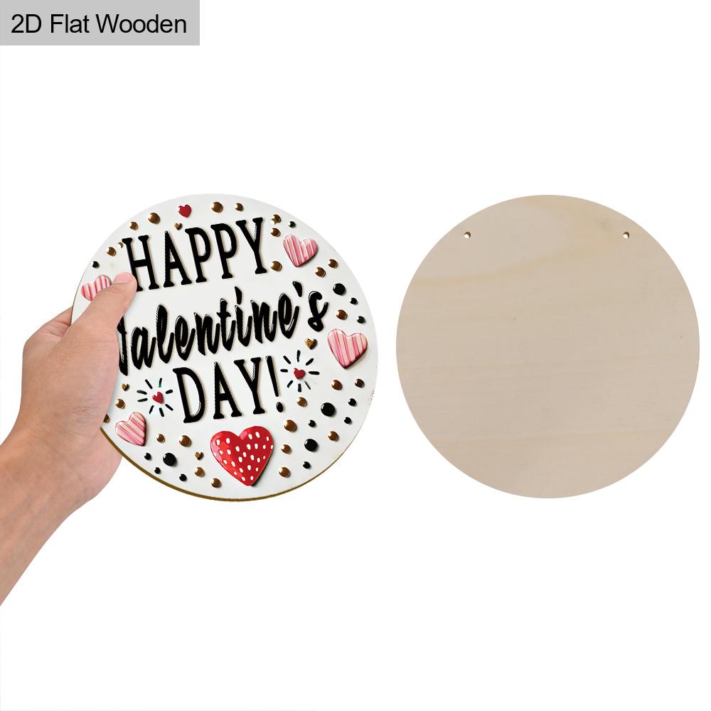 Happy Valentine's Day Wooden Sign - Unique Decorative Hanging Plaque with Romantic Love Pattern - Ideal Gift for Couple