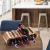 Portabottiglie a doppio strato in legno massello Portabottiglie da esposizione Ornamenti Ristorante Bar Da tavolo Stile europeo Portabottiglie per vino rosso