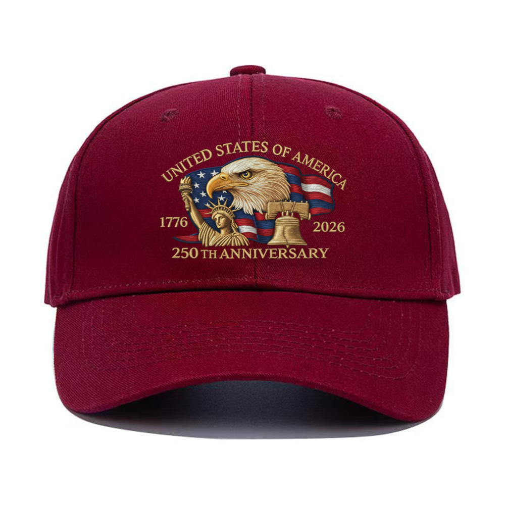 Trucker Hat Adjustable Us 250th Anniversary Cap Anniversary Tribute Hat Historic Embroidered Sunshade Cap For Patriotic Citizens