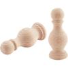 BENECREAT 2Pcs Unfinished Wood Finials 4.7x1.9 Inch Craft Finials Dowel Rod Finials Decorative Finials for Bed Post Vintage Curtain Rod Home Decor