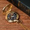 Large Gold Roman Quartz Pocket Watch