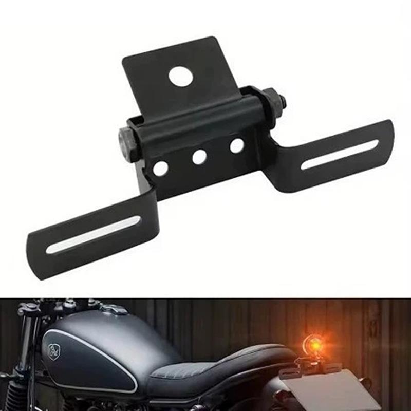 Adjustable Motorcycle License Plate Mount Holder Universal Folding License Plate Tail Light Bracket Replacement Part Accessories