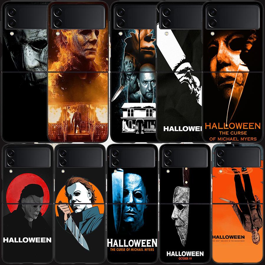Halloween The Curse Of Michael Myers Horror Movie Case for Samsung Galaxy Z Flip 6 Flip 5 4 3 5G Black Cell Phone Cover Samsu