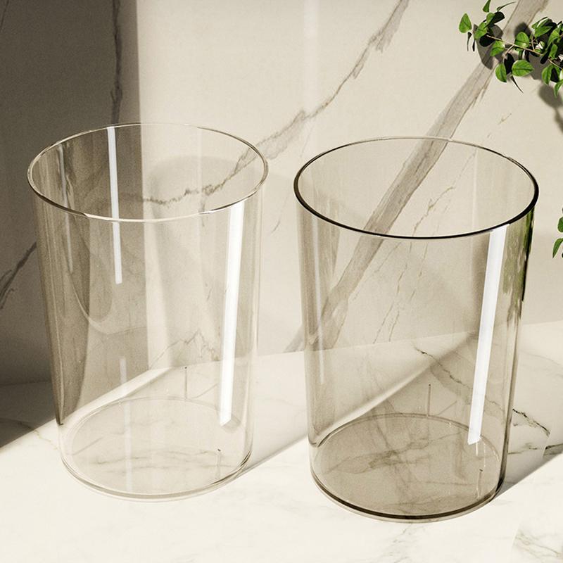 1PC Waste Basket Storage Bucket Garbage Container Kitchen Dustbin Transparent Luxury Without Lid Trash Can Garbage Bin