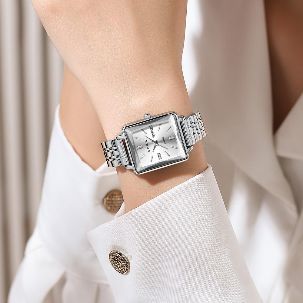 CRRJU Women Watches Creative Steel Dress Bracelet Wristwatches Ladies Square Waterproof Female Watch