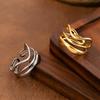 Women Ring Three Layer Irregular Lines Shape Adjustable Opening Design Finger Ring Stainless Steel Finger Band Versatile Jewelry Gift
