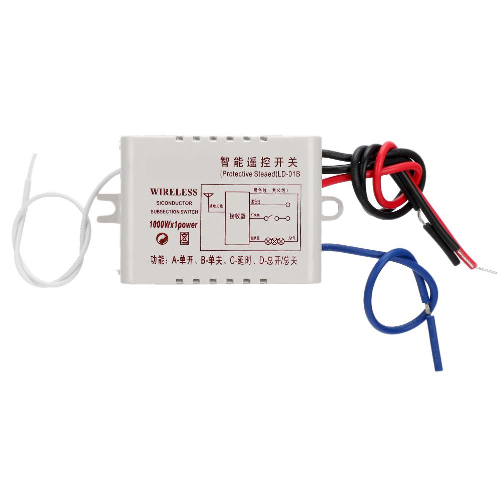 220V 1 CH Lamp Wireless Wall Remote Smart Switch Receiver Remote Control Transmitter